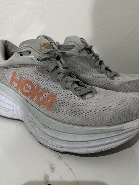 Hoka One One Bondi 8 Running Shoes Womens 8B Harbor Mist Lunar Rock